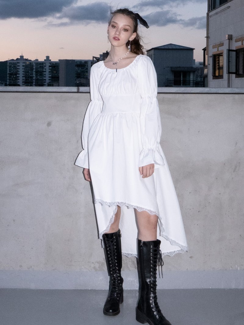 Puff Corset Dress [white]